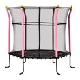 thumbnail image 1 of Pink 63" Indoor Trampoline with Enclosure Net - Safe Bouncer for Home Play | Steel Frame, Spring-Free Design, Ages 3-10, 1 of 7