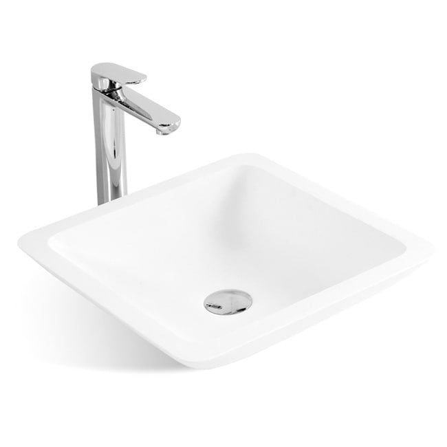 163/4" Square Stone Resin Shape Vessel Sink 163/4Inch Stone Resin