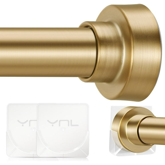 Adjustable Shower Curtain Rod 34-120 Inches Gold Non-Slip Rustproof Stainless Steel