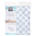 thumbnail image 3 of Kushies Change Pad Fitted Sheet with Slits for Safety Straps Flannel, Lattice Blue, 3 of 7