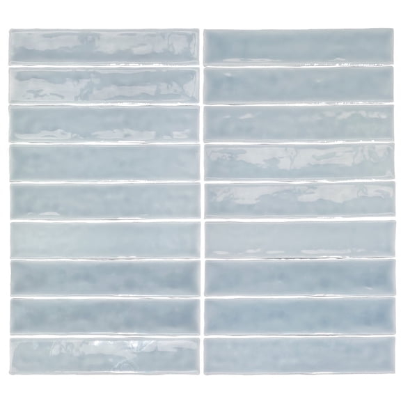 The Tile Life Watercolor 2" x 10" Azul Glossy Ceramic Tile Sample