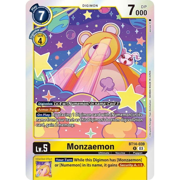 Digimon Blast Ace Rare Monzaemon BT14-039
