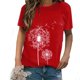 thumbnail image 2 of Gibobby Playera Manga Corta para Mujer Camiseta suelta con cuello redondo para mujer, blusa informal corta a la moda con mangas, blusa para mujer(Rojo,G), 2 of 5