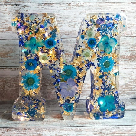 

XiLanHUA Night Lights Dried Flower Letters Night Light Floral Resin Night Light Pressed Flower Resin Letters With LED Light For Mother Wife Birthday Gift For Her Mother s Day Gifts