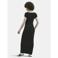 thumbnail image 2 of No Boundaries Bodycon Maxi Dress with Cap Sleeves, Women's, 2 of 4
