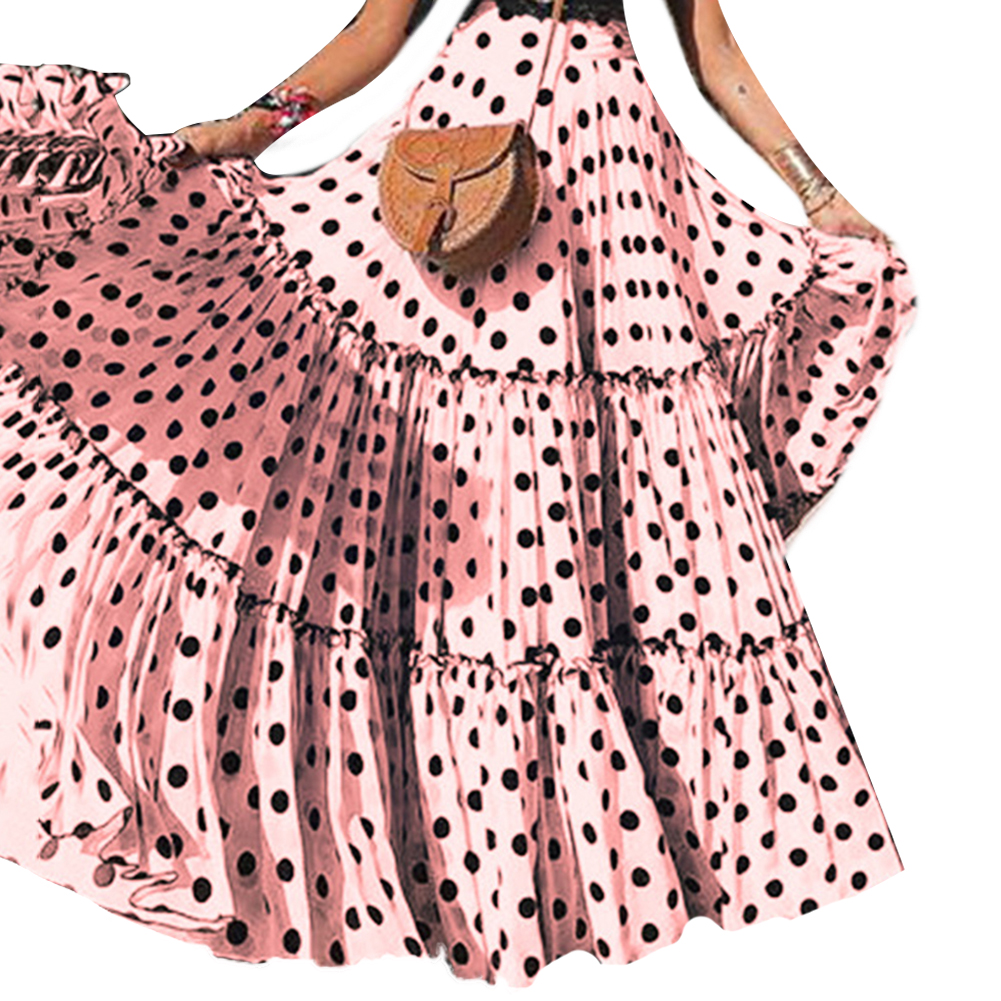 plus size polka dot maxi skirt