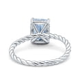 thumbnail image 3 of Vintage Twisted Band Emerald Cut Ring Aquamarine CZ 925 Sterling Silver, 3 of 5