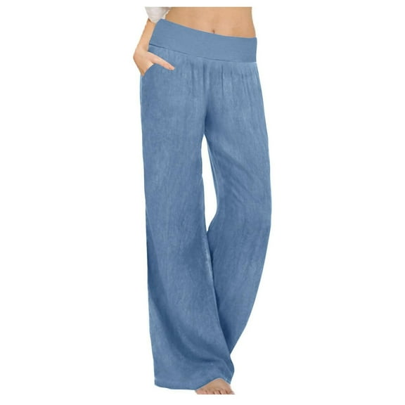 JIKNTTR Comfort Women's Jeans Casual Loose Fit Solid Color Pants Stretchy Denim Like Jogger Trousins Versatile Jeans Workwear