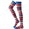 thumbnail image 3 of GILIGEGE Women's Thigh High Socks Cotton Striped Over The Knee Socks Long Knee High Socks for Women Boot Socks for Halloween Cosplay Party Women's Striped Colorful Printed Non Over Knee Stockings, 3 of 6