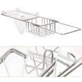 thumbnail image 3 of Retractable Iron Art Sink Drying Rack Household Kitchen Dish Tableware Storage Rack Vegetable Fruits Drain Basket (Black), 3 of 5