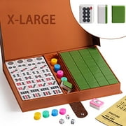 chinese Numbered X-Large Tiles Mahjong Set. 144 Tiles 1.5 " Easy-To-Read game set / complete set weighs 13 pounds. gift / Birthday (Mah-Jongg, Mah Jongg, Majiang) Random chips Style (green)