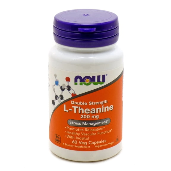 NOW Supplements, L-Theanine 200 mg with Inositol, Stress Management*, 60 Veg Capsules
