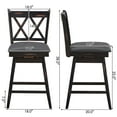 thumbnail image 3 of Giantex 24" Counter Height Cushioned Bar Chair, 360° Swivel Farmhouse Barstool w/Ergonomic Backrest, Waterproof PVC Surface & Solid Wood Structure, 3 of 6