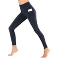 thumbnail image 4 of Dwellite Girls Athletic Leggings Ankle Length High Waisted Yoga Pants with Pockets for Kids Teen 5-13Y Navy 120, 4 of 7