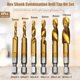 thumbnail image 2 of 6-Piece Combination Tap Set HSS 4341 Metric Tap Drill Bits 3 in 1 Hex Shank for Tapping in Wood Plastic Aluminum, 2 of 5