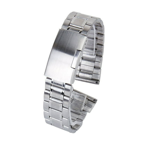 Raindrops 20mm Stainless Steel Solid Links Bracelet Watch Band Strap Straight End (Silver)
