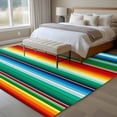 thumbnail image 4 of Large Area Rugs for Living Room Bedroom, Mexican Stripes 6'x9' Rug Washable Carpet Runner Indoor Outdoor, Colorful Striped Mexican Fiesta Theme Non Slip Floor Mats Rug for Kitchen, Playroom, 4 of 8