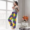 thumbnail image 4 of Uemuo Mardi Gras Pattern Women's Wide Leg Palazzo Lounge Pants with Pockets Light Weight Loose Comfy Casual Pajama Pants-X-Large, 4 of 9