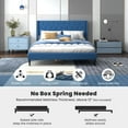 thumbnail image 4 of Costway Queen Size Upholstered Platform Bed with Button Tufted Wingback Headboard Blue, 4 of 10