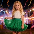 thumbnail image 2 of Gunia Girls Tutu Skirt Style Elegant Gown Dress Stage Performance Pageant Princess Birthday Party Skirts For Kids Toddler Girls Dark Green 6-7 Years, 2 of 4