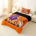thumbnail image 2 of Homewish Fun Cartoon 67 Number Twin Comforter Sets for Kids, Orange Vintage Ghost Pumpkin Bedding Set, Black Reversible, 2-Piece, 1 Comforter and 1 Pillowcase, 2 of 6