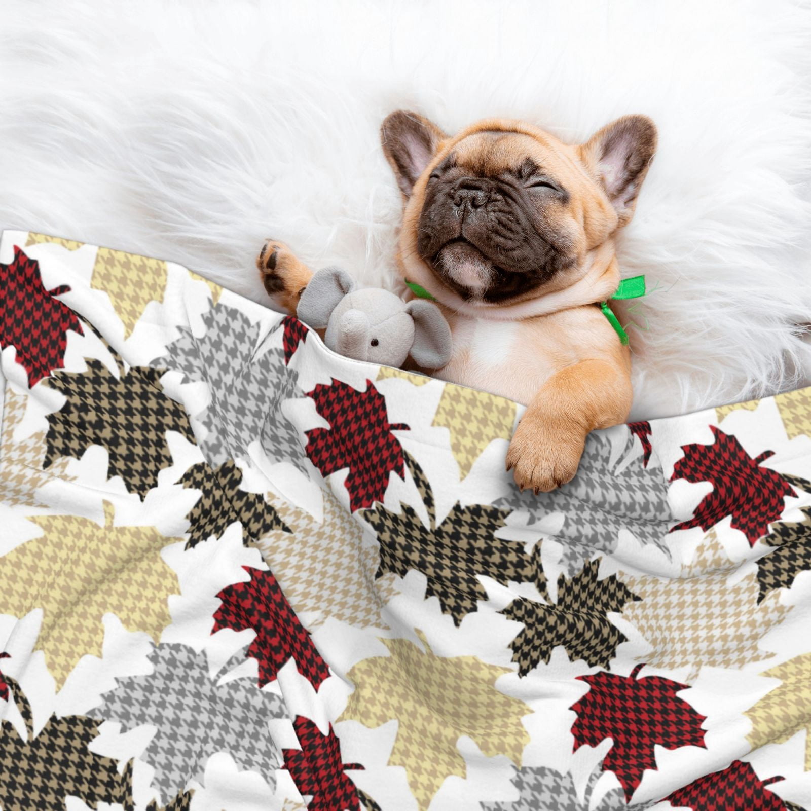 Naloa colorful Maple Dog Blanket, 3 Sizes Cat Blanket for Indoor Cats Large Medium Small Dog Gifts-Medium