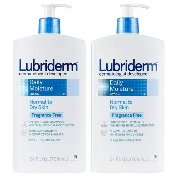 Pack of 2 Lubriderm Daily Moisture Body Lotion Fragrance-Free 24 oz. ea.