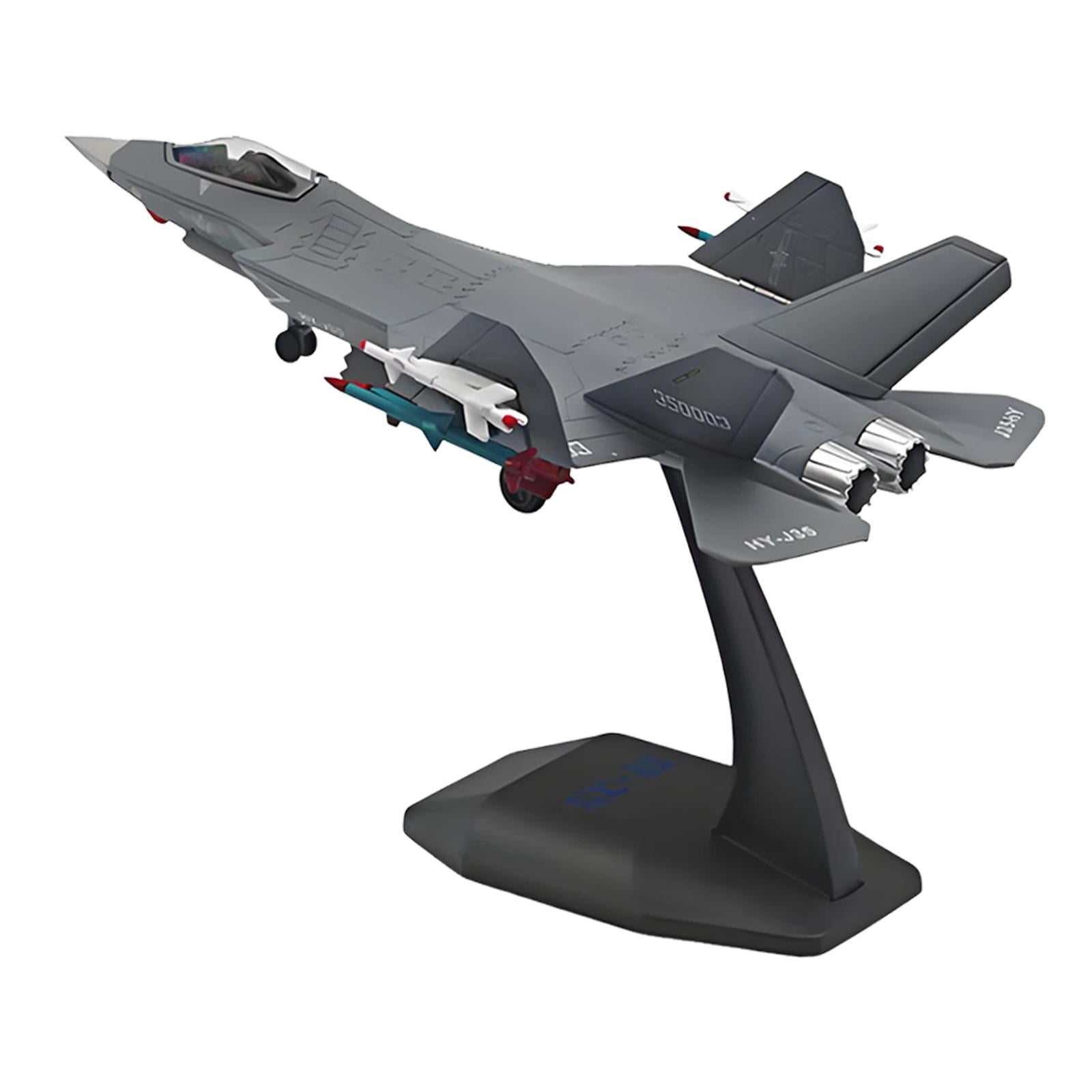 Diecast Metal Fighter Jet Model 1/100 Scale J35 Aircraft with Rotatable Wheels for Home Office Decor