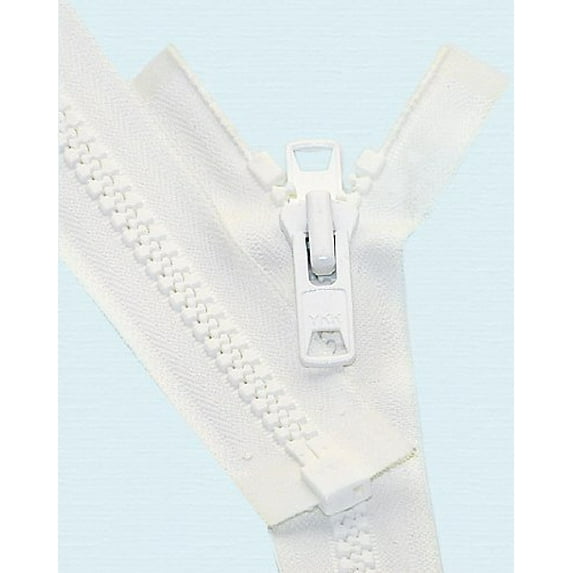 151"–200" Vislon Zipper ~ YKK #10 Reversible Molded with 2 Heads (1 Zipper/Pack) (152, White)
