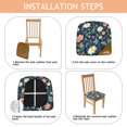 thumbnail image 4 of Pioneer Flower Seat Covers for Dining Room Chairs Set Of 4,Stretch Printed Washable Chair Seat Cover with Elastic Ties and Button,Removable Waterproof Couch Cushion Covers, 4 of 6