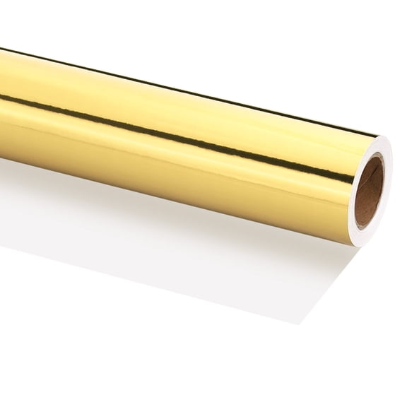 Uxcell Metallic Wrapping Paper, 12 Inch x 400 Inch(32.8Ft)Packing Paper Gold Tone