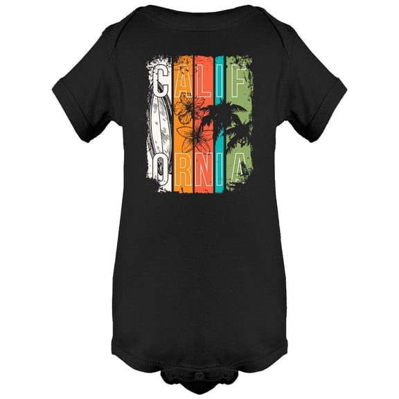 California Palm Trees And Surf Bodysuit Infant -Image by Shutterstock,  Newborn