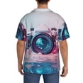 thumbnail image 3 of Pofeuu Vintage Camera Splash Art Print Mens Casual Short Sleeve Shirts Beach Summer Spread Collar Pocket Tops Men's Casual Short-sleeved Shirt-XX-Large, 3 of 5