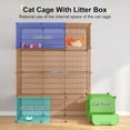 thumbnail image 3 of Oneluck Cat Cage with Litter Box, 4-Tier DIY Enclosures Large Playpen Detachable Metal Wire Kennel Indoor Crate Large Exercise Place Ideal for 1-2 Cats, 41.3" L x 17.8" W x 55.1" H, 3 of 8