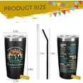 thumbnail image 2 of 50th Birthday Gifts for Women Men Parents 50 Years Old Gifts- 20 oz Double-sided Vintage 1974 with Time Information Tumbler Cup（black） Turning 50- TB004, 2 of 6