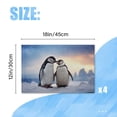 thumbnail image 2 of BaHomeck placemats Set of 4 rectangle Linen Cotton Placemats for Dining Table Washable Heat Resistant,18*12inch,Cute Penguins In Love And Standing On The Ice, 2 of 4