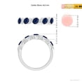 thumbnail image 5 of ANGARA Natural 1 Ct Five Stone Oval Sapphire Swirl Ring with Diamonds in 14K White Gold for Women (Size-4x3mm) | September Birthstone, Anniversary, Jewelry Gift for Women | Natural Blue Sapphire Ring, 5 of 9