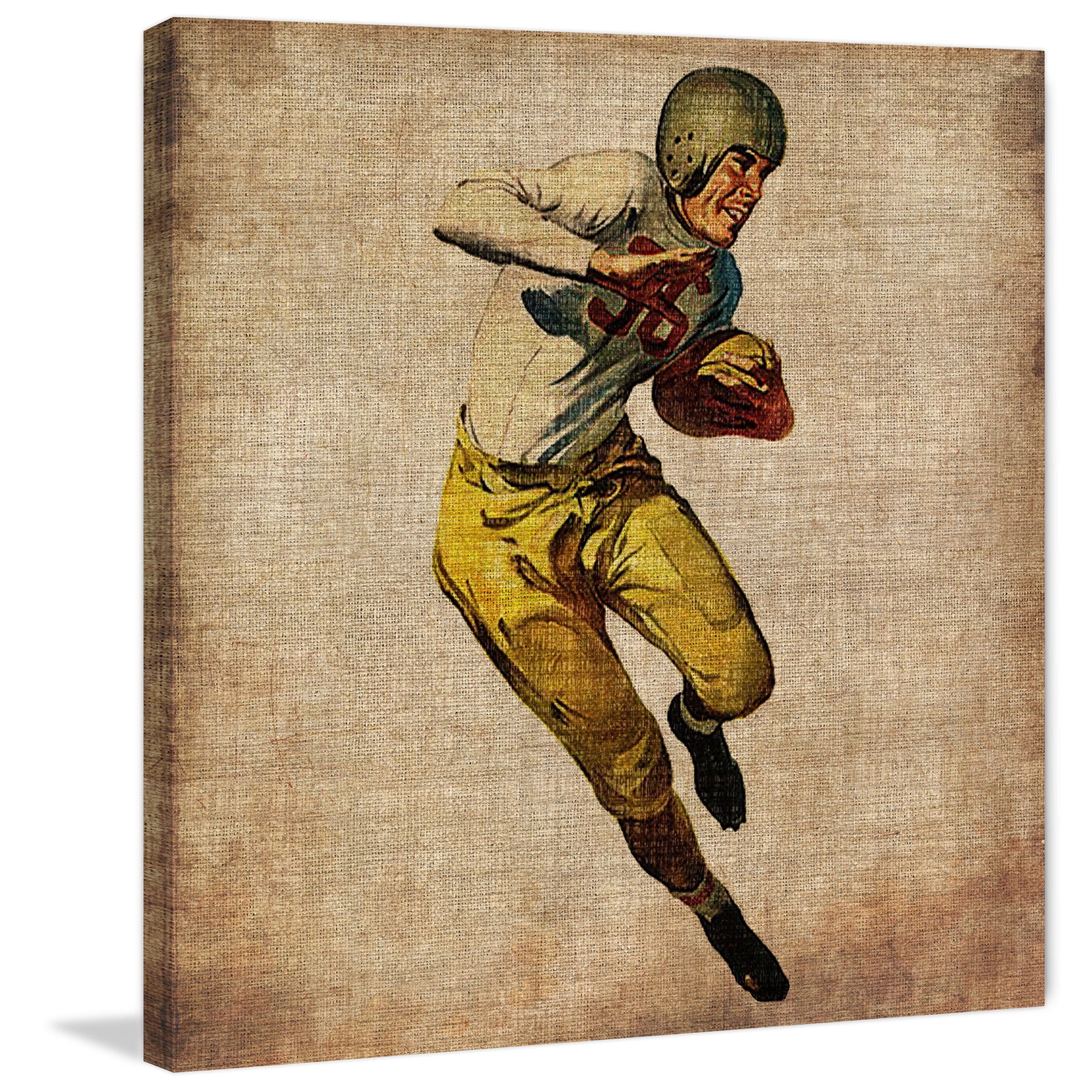 Marmont Hill "Vintage Football Carry" Painting Print on Wrapped Canvas