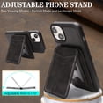 thumbnail image 6 of Compatible with Magsafe 2 in 1 Detachable for iPhone 13 Wallet Case with Card Holder Women Men, Magnetic PU Leather RFID Blocking Flip Kickstand Credit Slots,for iPhone 13, Black, 6 of 11