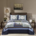 thumbnail image 5 of Kasentex Boho Quilt Decorative Print, Bedspreads & Coverlets Soft Cotton Bedding, Blue, Twin Size, 5 of 5