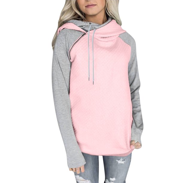 Gibobby Sudadera para mujer, Sudaderas para mujer, sudadera corta de forro polar de otoño(Rosa,G)