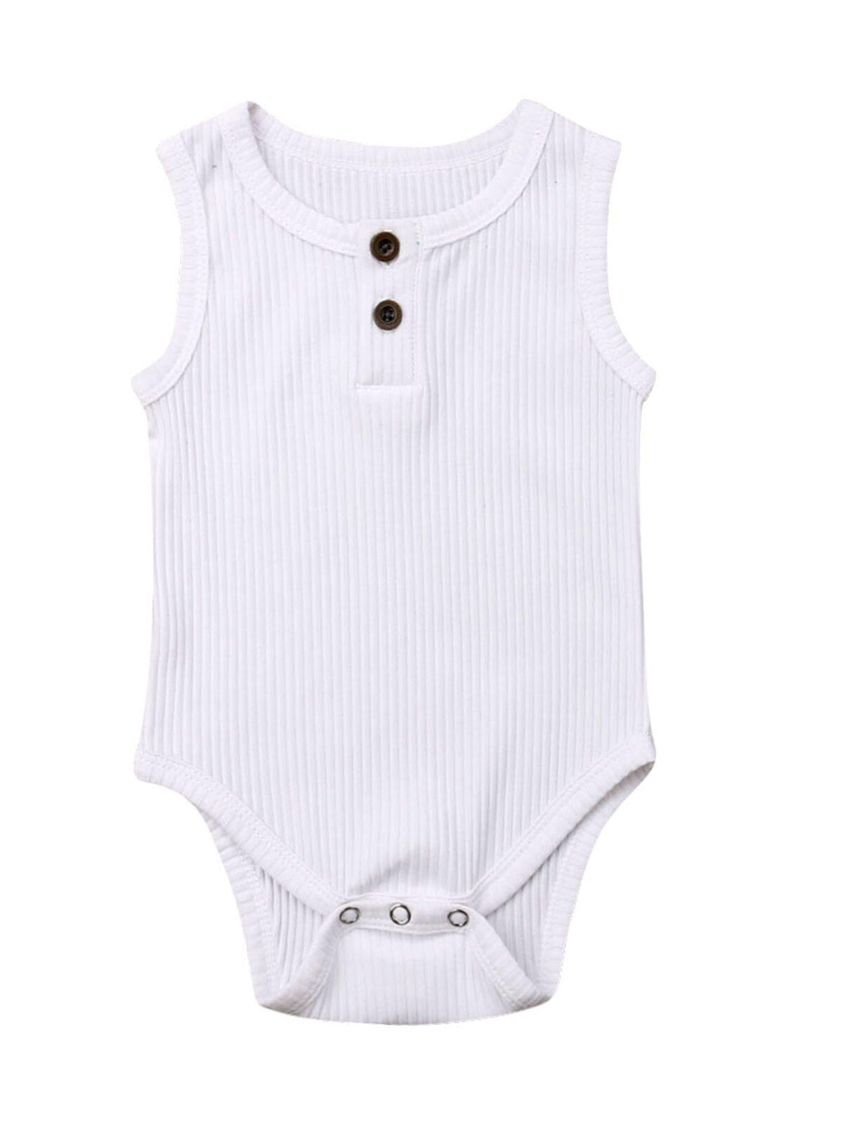 Newborn Unisex Baby Solid Onesies Basic Plain Rib Stitch Bodysuit ...