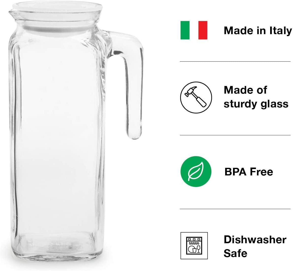Bormioli Rocco Frigoverre 1 Liter Glass Pitcher | Frost Lid