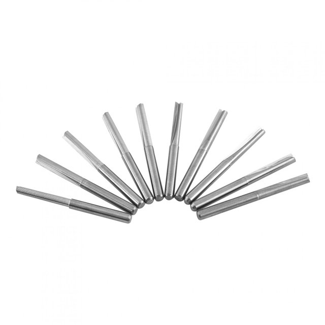 10pcs 3.175mm End Mill CNC Milling Cutter Cutting Tools Double Straight Flutes 22mm*44mm