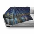 thumbnail image 3 of NYC Scene Soft Flannel Fleece Throw Blanket, Image of Nighttime Celebration During New Years Eve Fireworks, Cozy Plush for Indoor and Outdoor Use, 60" x 80", Multicolor, by Ambesonne, 3 of 6