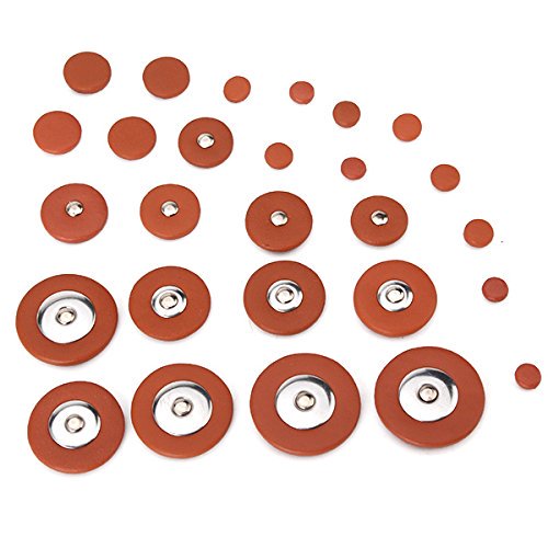 28pcs Soprano Saxophone Pad Woodwind Sax Orange PU Leather Pads