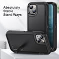 thumbnail image 5 of for iPhone 15 Case with Stand,Heavy Duty Protection Shockproof Anti-Scratch Slim Lightweight Protective Sturdy Case Hard Cover for iPhone 15 6.1 Inch,Black, 5 of 18