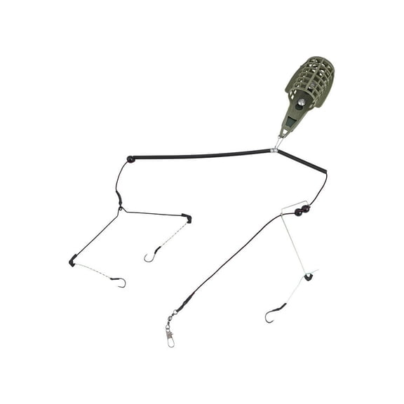 Carp Fishing Feeder Baits Cage Hook Rig Set Lead Sinker Terminal Feeder Basket 50G Fangkenuo