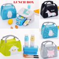 thumbnail image 3 of Portable Cartoon Unicorn Fox Bear Print Thermal Insulated Lunch Box Floral Bag Tote Bento Pouch Lunch Container, 3 of 5