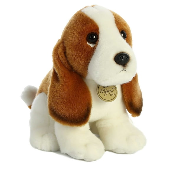 Aurora - Medium Brown Miyoni Tots - 8" Basset Hound Pup - Adorable Stuffed Animal